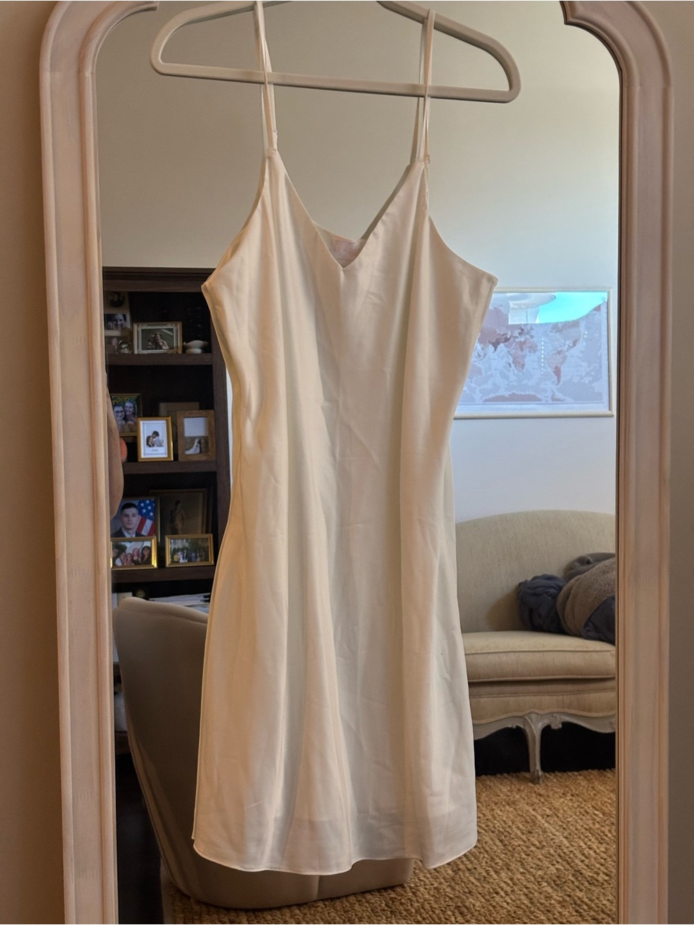 Le rose stories white slip dress XL